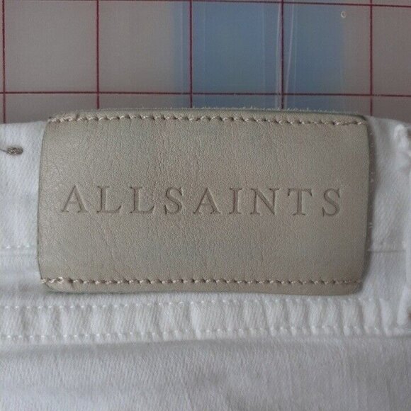 All Saints Jeans Womens‎ Size 31 Grace White Stretchy Skinny Mid Rise Stretch - Picture 4 of 8